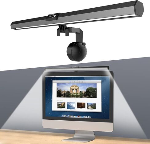 Vunvooker Computer Monitor Light Bar,E-Reading LED Lamp for Curved/Flat Screen with USB Powered,Touch Sensor,Adjustable 3 Color Temperature,Dimmable Monitor Lamp for Desk/Office/Home,15.7 inch,Black in Kuwait