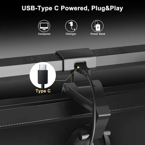 Vunvooker Computer Monitor Light Bar,E-Reading LED Lamp for Curved/Flat Screen with USB Powered,Touch Sensor,Adjustable 3 Color Temperature,Dimmable Monitor Lamp for Desk/Office/Home,15.7 inch,Black in Kuwait