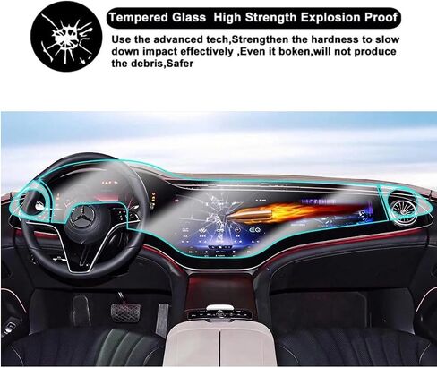 SATIS Screen Protector Compatible with 2023 EQS580 MBUX Hyperscreen 17.7-inch Central Display 12.3-inch Front Passenger Display，Anti Scratch,Bubble Free,9H Hardness TPU Film in Saudi Arabia