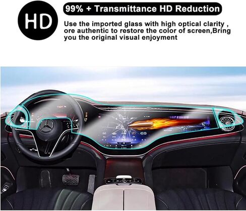 SATIS Screen Protector Compatible with 2023 EQS580 MBUX Hyperscreen 17.7-inch Central Display 12.3-inch Front Passenger Display，Anti Scratch,Bubble Free,9H Hardness TPU Film in Saudi Arabia