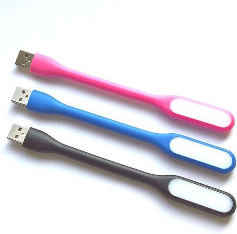3 قطع مصباح ليد ليلي مرن للقراءة بمنفذ USB للكمبيوتر والنوت بوك واللابتوب (3 الوان 3 قطع، 17 سم 1.8 سم) in Kuwait