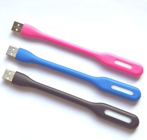 3 قطع مصباح ليد ليلي مرن للقراءة بمنفذ USB للكمبيوتر والنوت بوك واللابتوب (3 الوان 3 قطع، 17 سم 1.8 سم) in Kuwait
