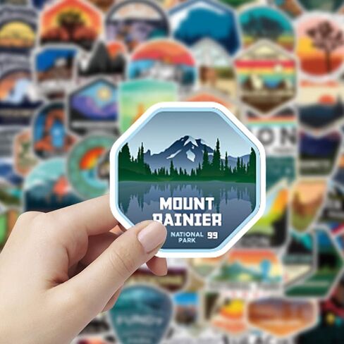 100 Pcs National Park Stickers Outdoor Travel Hiking Nature Adventure Grand Canyon Luggage Stickers for Suitcases Car Bumper Luggage, Laptop, Water Bottle Stickers in Kuwait