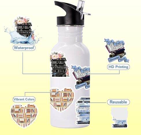 100 قطعة من ملصقات القراءة، ملصق كتب ملهم، ملصقات فينيل مقاومة للماء لزجاجة المياه، الكمبيوتر المحمول، الكمبيوتر المحمول، الهواتف، ملحقات الكتب لمحبي القراءة، الأطفال، الأطفال in Kuwait