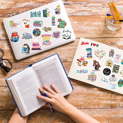 100 قطعة من ملصقات القراءة، ملصق كتب ملهم، ملصقات فينيل مقاومة للماء لزجاجة المياه، الكمبيوتر المحمول، الكمبيوتر المحمول، الهواتف، ملحقات الكتب لمحبي القراءة، الأطفال، الأطفال in Kuwait