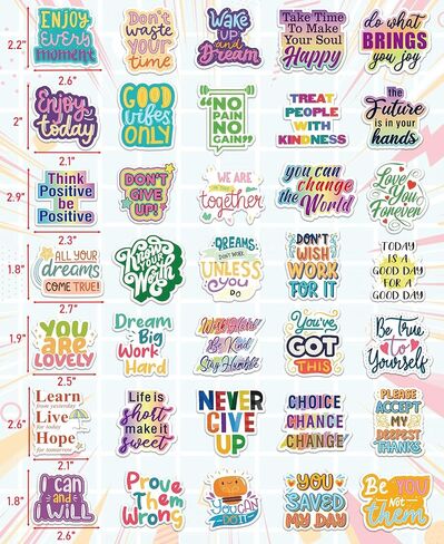300 PCS Motivational & Positive Affirmation Sticker Pack – Inspirational Vinyl Quote Stickers for Teens, Adults & Teachers | Waterproof Decals for Water Bottles, Laptops, Journals & Scrapbooks in Kuwait