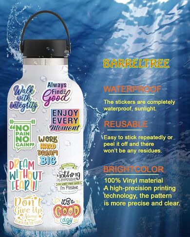 300 PCS Motivational & Positive Affirmation Sticker Pack – Inspirational Vinyl Quote Stickers for Teens, Adults & Teachers | Waterproof Decals for Water Bottles, Laptops, Journals & Scrapbooks in Kuwait