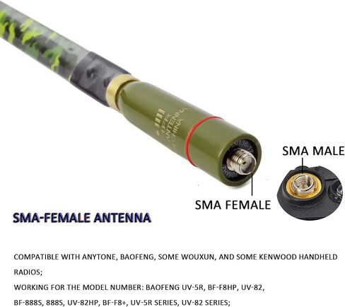 HYS Tactical Foldable Antenna SMA-F Dual Band VHF/UHF for Baofeng Kenwood in Saudi Arabia