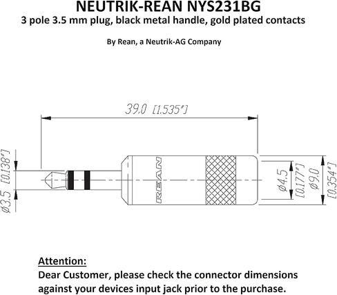 WORLDS BEST CABLES 10 Foot - Quad Balanced Headphone Extension Cable Custom Made Using Mogami 2893 Wire and Neutrik-Rean NYS231BG Male & NYS240BG Female 3.5mm Gold TRS Plugs in Saudi Arabia