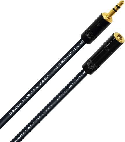 WORLDS BEST CABLES 10 Foot - Quad Balanced Headphone Extension Cable Custom Made Using Mogami 2893 Wire and Neutrik-Rean NYS231BG Male & NYS240BG Female 3.5mm Gold TRS Plugs in Saudi Arabia
