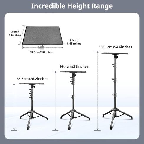 Eicaus 180° rotation Heavy-duty Projector Stand Tripod, Adjustable Laptop Stand with Height Range 26 to 55 inches, Portable Music Stand＆DJ Setup for Outdoor Movies, Office, Home, Stage or Studio in Kuwait