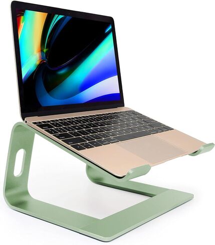 Ergonomic Aluminum Laptop Mount - Adjustable Computer Stand for MacBook Pro/Air HP Lenovo Samsung Dell - Fits 10-17.3" Laptops (Apple Green) in Kuwait