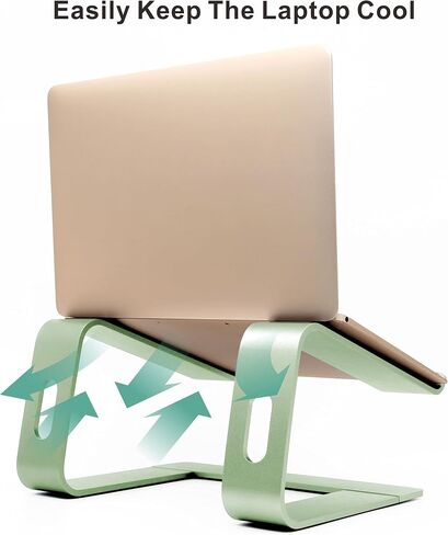 Ergonomic Aluminum Laptop Mount - Adjustable Computer Stand for MacBook Pro/Air HP Lenovo Samsung Dell - Fits 10-17.3" Laptops (Apple Green) in Kuwait