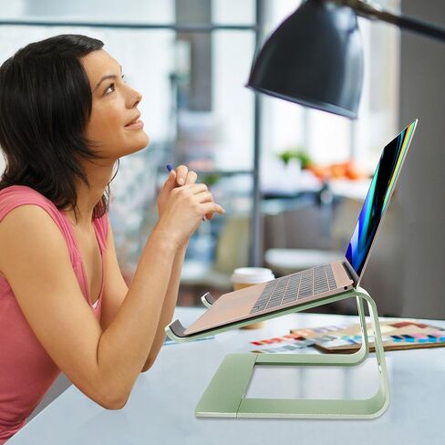 Ergonomic Aluminum Laptop Mount - Adjustable Computer Stand for MacBook Pro/Air HP Lenovo Samsung Dell - Fits 10-17.3" Laptops (Apple Green) in Kuwait