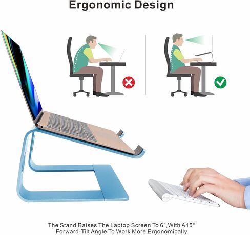 Ergonomic Aluminum Laptop Mount - Adjustable Computer Stand for MacBook Pro/Air HP Lenovo Samsung Dell - Fits 10-17.3" Laptops (Apple Green) in Kuwait