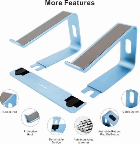 Ergonomic Aluminum Laptop Mount - Adjustable Computer Stand for MacBook Pro/Air HP Lenovo Samsung Dell - Fits 10-17.3" Laptops (Apple Green) in Kuwait