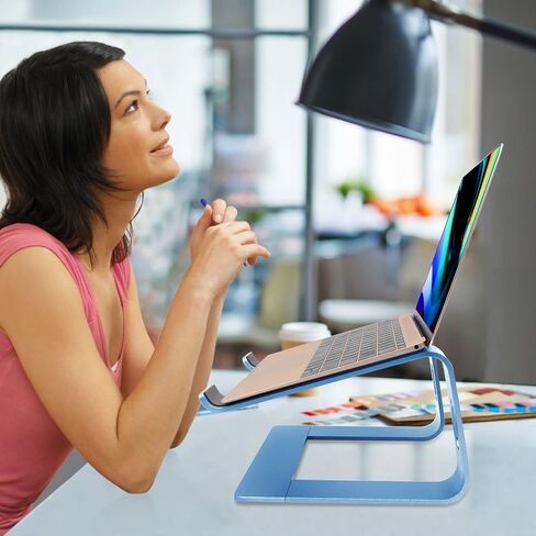 Ergonomic Aluminum Laptop Mount - Adjustable Computer Stand for MacBook Pro/Air HP Lenovo Samsung Dell - Fits 10-17.3" Laptops (Apple Green) in Kuwait