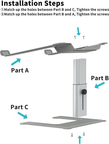 ALASHI Laptop Stand, Height Adjustable Desk Riser, 10-17.3", Black in Saudi Arabia