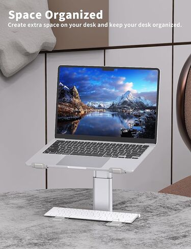 ALASHI Laptop Stand, Height Adjustable Desk Riser, 10-17.3", Black in Saudi Arabia
