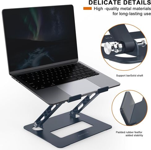 حامل كمبيوتر محمول قابل للتعديل من HARRYFIT، حامل كمبيوتر محمول محمول، حامل كمبيوتر محمول قابل للطي للمكتب قابل للطي، حامل كمبيوتر محمول مريح للعمل التعاوني، حامل معدني متوافق مع أجهزة الكمبيوتر المحمول حتى 17 بوصة in Kuwait