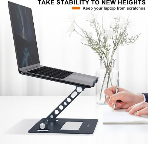 حامل كمبيوتر محمول قابل للتعديل من HARRYFIT، حامل كمبيوتر محمول محمول، حامل كمبيوتر محمول قابل للطي للمكتب قابل للطي، حامل كمبيوتر محمول مريح للعمل التعاوني، حامل معدني متوافق مع أجهزة الكمبيوتر المحمول حتى 17 بوصة in Kuwait