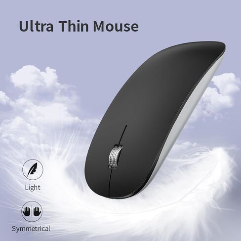 ماوس لاسلكي Uiosmuph G15، ماوس كمبيوتر قابل لإعادة الشحن USB C، ماوس نحيف صامت 2.4 جيجا هرتز بصري مع مستقبل USB نانو وجهاز استقبال من النوع C لأجهزة الكمبيوتر المحمول/Mac/PC أرجواني in Kuwait