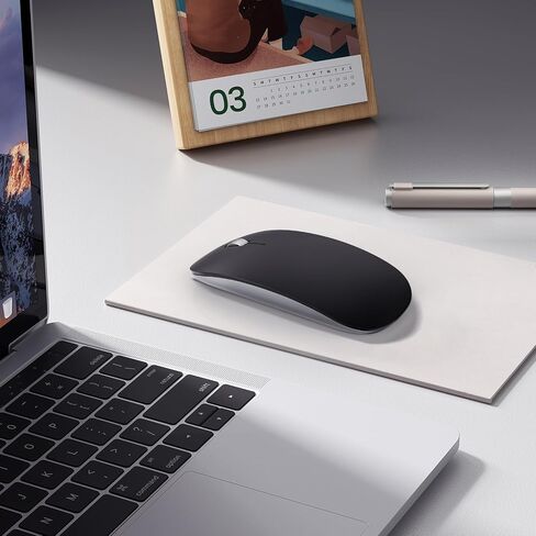 ماوس لاسلكي Uiosmuph G15، ماوس كمبيوتر قابل لإعادة الشحن USB C، ماوس نحيف صامت 2.4 جيجا هرتز بصري مع مستقبل USB نانو وجهاز استقبال من النوع C لأجهزة الكمبيوتر المحمول/Mac/PC أرجواني in Kuwait