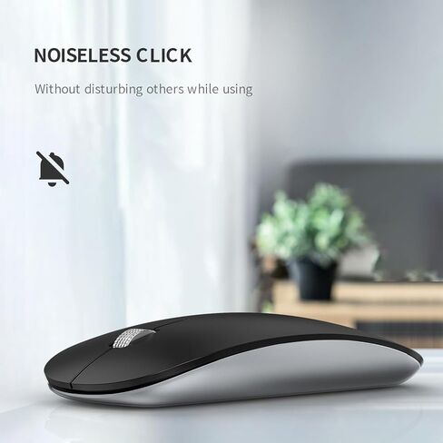 ماوس لاسلكي Uiosmuph G15، ماوس كمبيوتر قابل لإعادة الشحن USB C، ماوس نحيف صامت 2.4 جيجا هرتز بصري مع مستقبل USB نانو وجهاز استقبال من النوع C لأجهزة الكمبيوتر المحمول/Mac/PC أرجواني in Kuwait