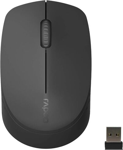 ماوس لاسلكي Rapoo Bluetooth 2.4G، قناتان بلوتوث مع ماوس مستقبل USB بدون ضوضاء، توصيل ما يصل إلى 3 أجهزة، ماوس كمبيوتر محمول للكمبيوتر الشخصي والكمبيوتر اللوحي والكمبيوتر المحمول - أسود in Kuwait