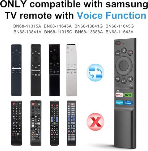 New Replacement Voice Remote for Samsung TVs，Compatible for Samsung QLED UHD HDR FHD 4K 8K Smart TVs in Kuwait