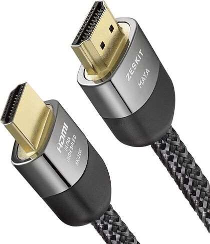 Zeskit Maya 2.1 8K كابل HDMI 6.5 قدم 4K120 هرتز 48 جيجابت في الثانية لألعاب eARC Soundbar Ethernet 144 هرتز معتمد فائق السرعة HDR VRR HDCP 2.2 2.3 متوافق مع Dolby Vision Atmos Apple TV Xbox Series X PS5 in Kuwait