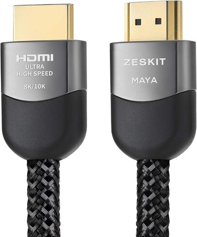 Zeskit Maya 2.1 8K كابل HDMI 6.5 قدم 4K120 هرتز 48 جيجابت في الثانية لألعاب eARC Soundbar Ethernet 144 هرتز معتمد فائق السرعة HDR VRR HDCP 2.2 2.3 متوافق مع Dolby Vision Atmos Apple TV Xbox Series X PS5 in Kuwait