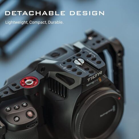 Tilta Full Camera Cage Compatible with BMPCC 6K Pro/G2/BMCC 6K| NATO Rail, Arri Compatible Rosettes, Cold Shoe Receivers, 1/4"-20 Threads with Locating Pins | TA-T11-FCC-B Black in Saudi Arabia