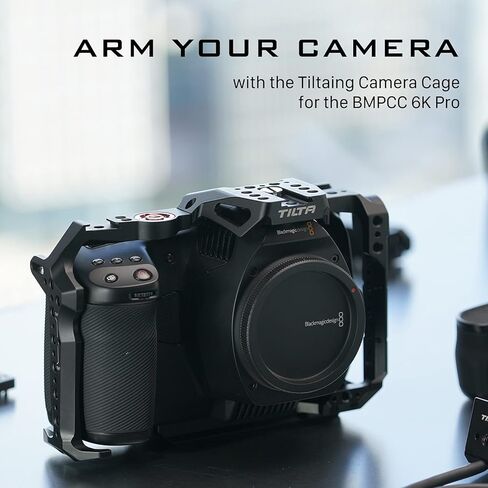 Tilta Full Camera Cage Compatible with BMPCC 6K Pro/G2/BMCC 6K| NATO Rail, Arri Compatible Rosettes, Cold Shoe Receivers, 1/4"-20 Threads with Locating Pins | TA-T11-FCC-B Black in Saudi Arabia