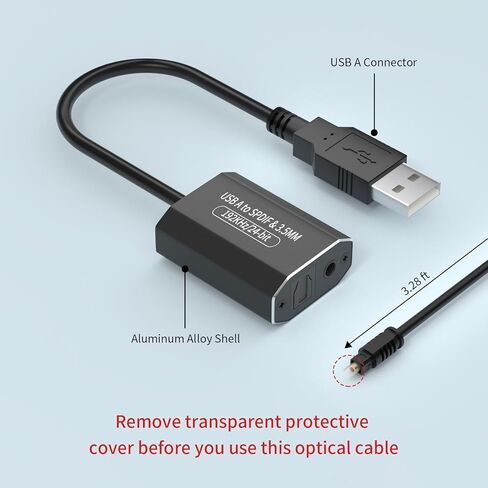 AMANKA USB A to Optical Audio Adapter USB to SPDIF Type A to TOSLINK Digital Converter, Unidirectional USB A to 3.5mm Jack Aux USB Audio Adapter Compatible with PS4/PS5 Laptop PC, Stereo Sound Only in Kuwait