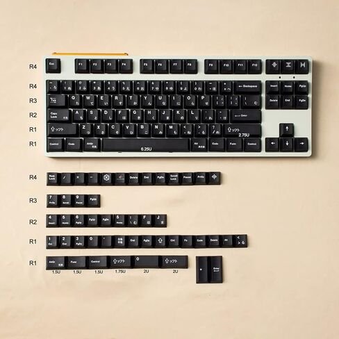 Gliging 135 Keys PBT Japan Keycaps Cherry Profile DYE-Sub White Theme أسلوب بسيط مناسب للوحة المفاتيح الميكانيكية in Kuwait