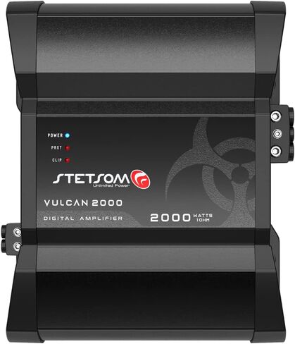 Stetsom Vulcan 5000 1 Ohm Car Amplifier، Mono Full Range 5000.1 5K Watts RMS، 1Ω صوت السيارة الثابت، جودة صوت HD، Crossover & Bass Boost، مكبر صوت ستيريو للسيارة Subwoofer MD، مبردات ذكية in Kuwait