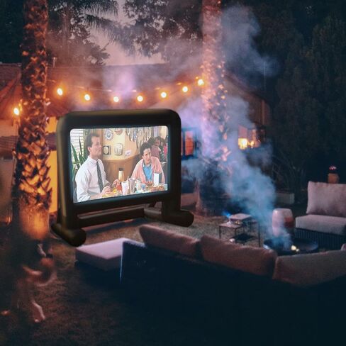 HuaKastro 16 FT Outdoor Inflatable Projector Screen – One-Piece Design, Easy Setup Blow-Up Screen with Quiet Fan, Perfect for Backyard Movie Nights & Events (Stable Base) in Kuwait