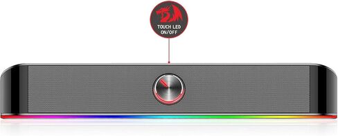 Redragon GS560 RGB Desktop Soundbar, 2.0 Channel Computer Speaker with Dynamic Lighting Bar Audio-Light Sync/Display, Touch-Control Backlit with Volume Knob, USB Powered w/ 3.5mm Cable in Saudi Arabia