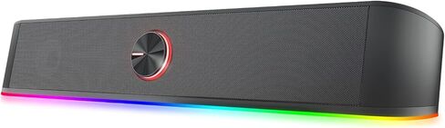 Redragon GS560 RGB Desktop Soundbar, 2.0 Channel Computer Speaker with Dynamic Lighting Bar Audio-Light Sync/Display, Touch-Control Backlit with Volume Knob, USB Powered w/ 3.5mm Cable in Saudi Arabia