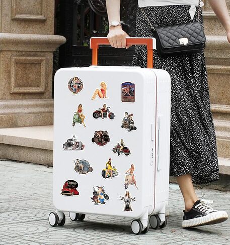 100pcs Sexy Pinup Girl Stickers, Retro Motorcycle Girl Stickers Pack for Adults, Waterproof Vintage Stickers Decals for Water Bottle Laptop Skateboard Bicycle Trolley Case in Kuwait