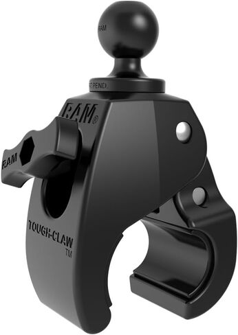 RAM MOUNTS Tough-Claw Small Clamp Mount with B Size 1" Ball Base | Fits 0.625"-1.14" rails and bars, composite clamp base for RAM Mounts systems in Saudi Arabia