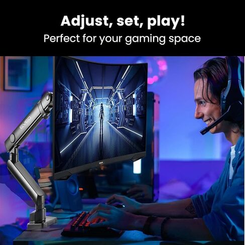 حامل شاشة فردي ممتاز من EVEO - حامل ذراع شاشة واحدة مقاس 17 إلى 32 بوصة، حامل شاشة زنبركي قابل للتعديل، حامل شاشة VESA لتركيب شاشة الكمبيوتر. حامل أذرع شاشة دوارة كاملة الحركة. in Kuwait