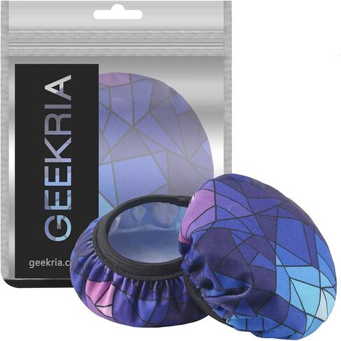 Geekria 2 Pairs Flex Fabric Headphones Ear Covers - Product Safety Certified - Washable & Stretchable Earcup Protectors for Over-Ear Headsets, Sweat Pads for Gym, Gaming (Size M/Black) in Kuwait