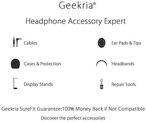 Geekria 2 Pairs Flex Fabric Headphones Ear Covers - Product Safety Certified - Washable & Stretchable Earcup Protectors for Over-Ear Headsets, Sweat Pads for Gym, Gaming (Size M/Black) in Kuwait