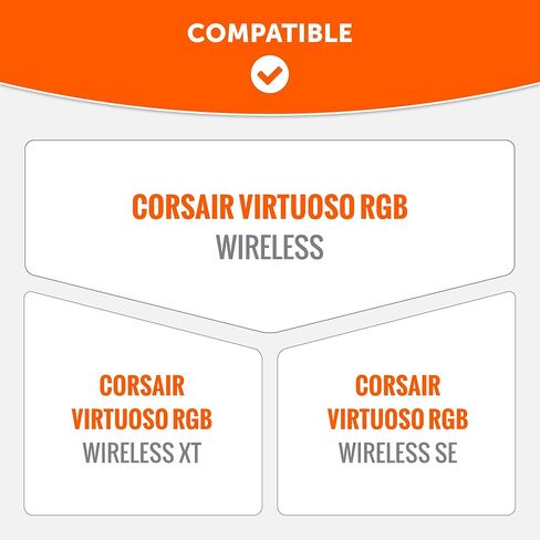 وسادات أذن بديلة مطورة من WC لسماعات الألعاب Corsair Virtuoso المصنوعة بواسطة Wicked Cushions | تحسين المتانة والسمك والجلد الناعم وعزل الصوت | أسود in Saudi Arabia