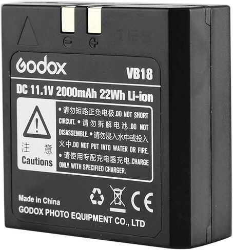 بطارية بديلة GODOX VB18 لـ V850II V860II-C N S F O - سعة عالية وإعادة تدوير سريعة in Kuwait