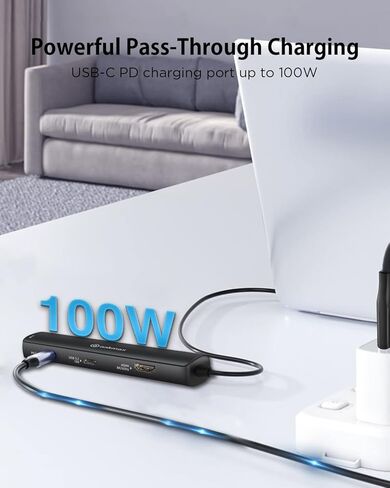 موزع ايثرنت انك ماكس P64HG2 USB نوع C متعدد المنافذ مع HDMI 8K60Hz ومنفذ ايثرنت 2.5Gbps و2 USB 3.2 وشحن بي دي لاجهزة ماك بوك برو/اير وايباد برو واللابتوب من النوع سي ثاندربولت 3 in Kuwait