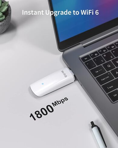 محول واي فاي AX1800 6 من ايوجانت، محول واي فاي لاسلكي مزدوج النطاق USB واي فاي 6 5GHz 1201Mbps + 2.4GHz 574Mbps عالي السرعة MU-MIMO واي فاي دونجل ويندوز 11/10 in Kuwait