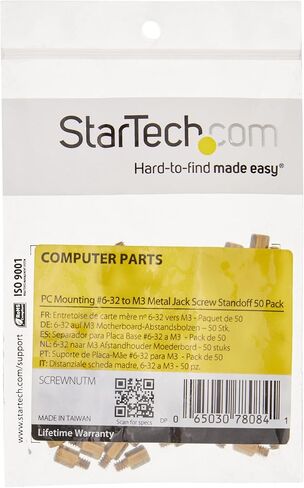 StarTech.com Metal Jackscrew Standoffs #6-32 - Jackscrew standoff - 0.2 in (pack of 50) - SCREWNUTM in Saudi Arabia